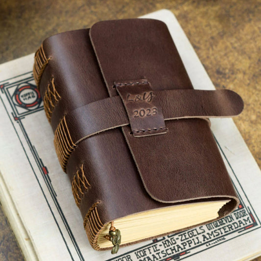 Journal en cuir vintage cousu à la main, 480 pages, carnet de voyage (quatre tailles au choix)