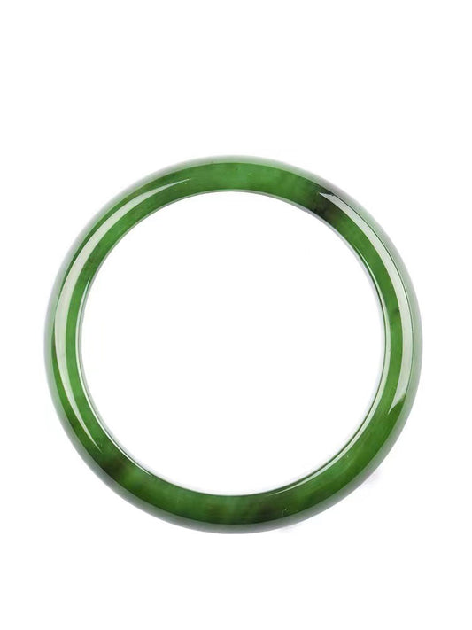Bracelet en Jade hétien naturel de Style chinois vert émeraude pour femmes