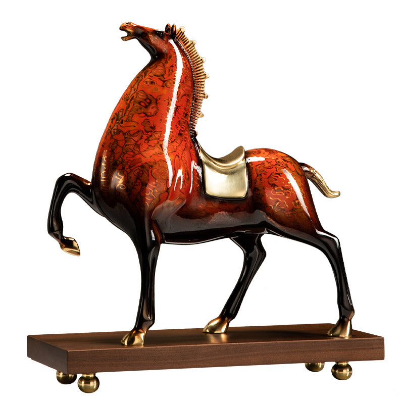 „Ma Dao Cheng Gong“ Messing-Pferdeskulptur, Pferdekunst, Dekoration für Zuhause oder Büro