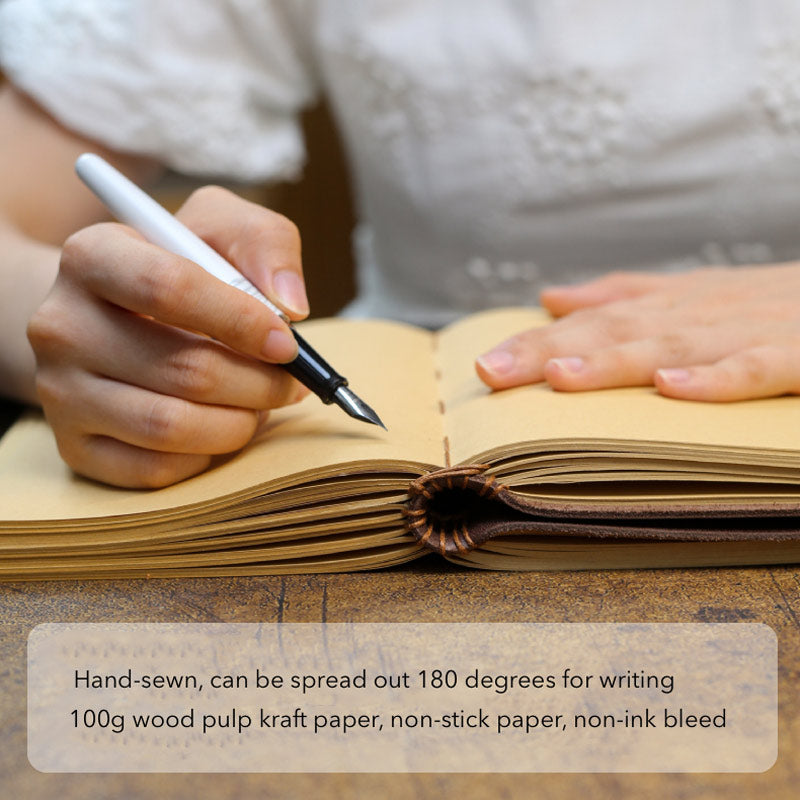 Hand-Sewn Vintage Leather Journal 480 Pages Travel Journal Notebook (Four Sizes to Choose)