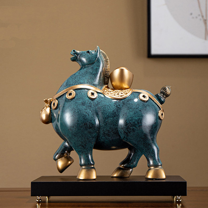 Sculpture de cheval en résine «Ma Shang You Qian», décoration de cheval, décoration de maison et de bureau, cadeau d'affaires