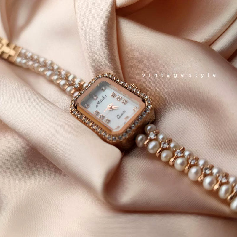 Montre-Bracelet de perles délicates Vintage pour femmes, meilleur cadeau d'anniversaire