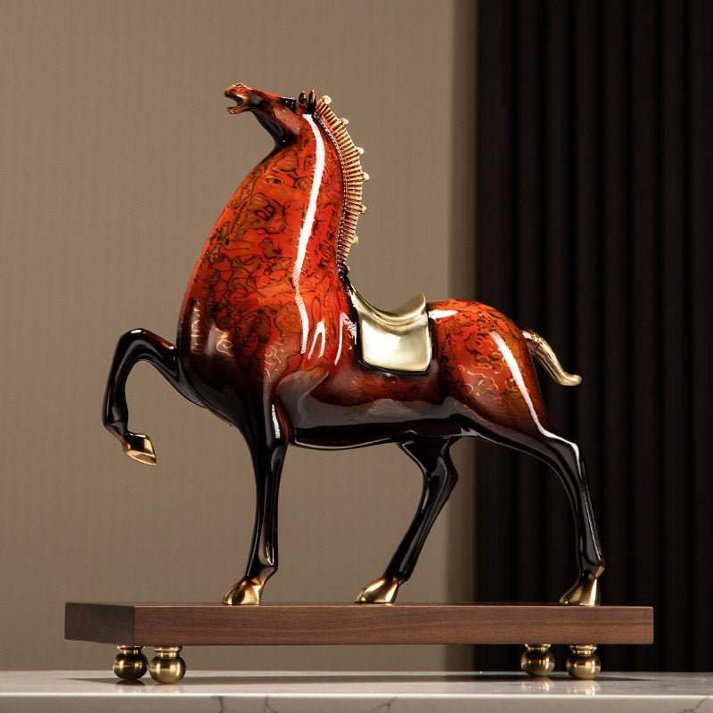 "Ma Dao Cheng Gong" Sculpture de cheval en laiton, décoration de cheval, décoration de maison et de bureau