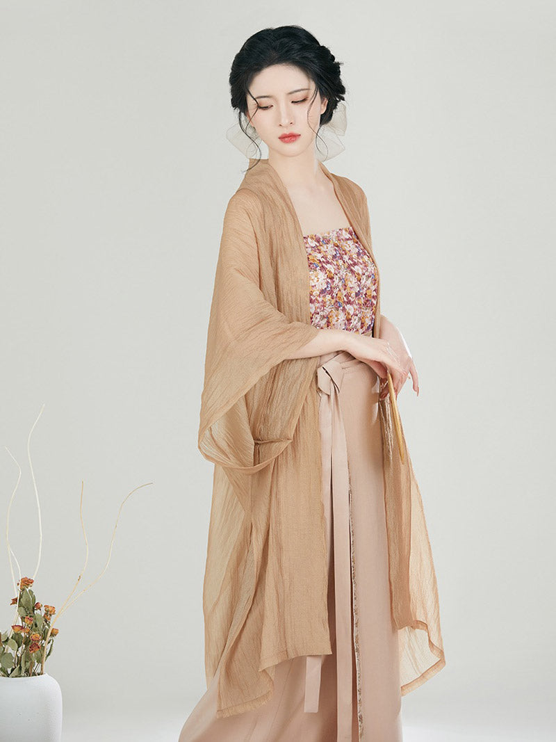 Bloom in a Dream - Khaki Chinese Style Skirt Set