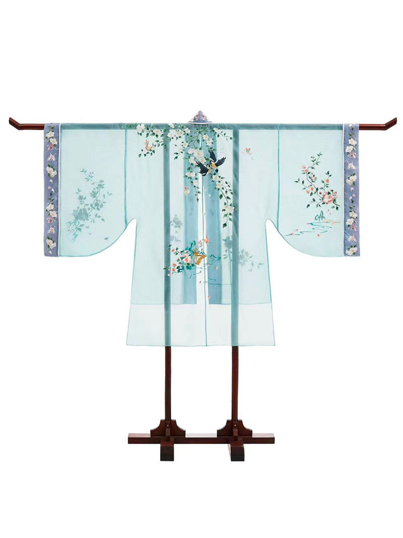 Song of Spring - Peony Flower Embroidery Hanfu Clothing Chinese Dress for Garden Tea Party-05