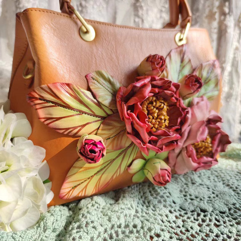 Vintage Champagne Gold Peony Young Damask Square Lock Gold Evening Bag  Crossbody Bag - Shop weijean hand made Messenger Bags & Sling Bags - Pinkoi