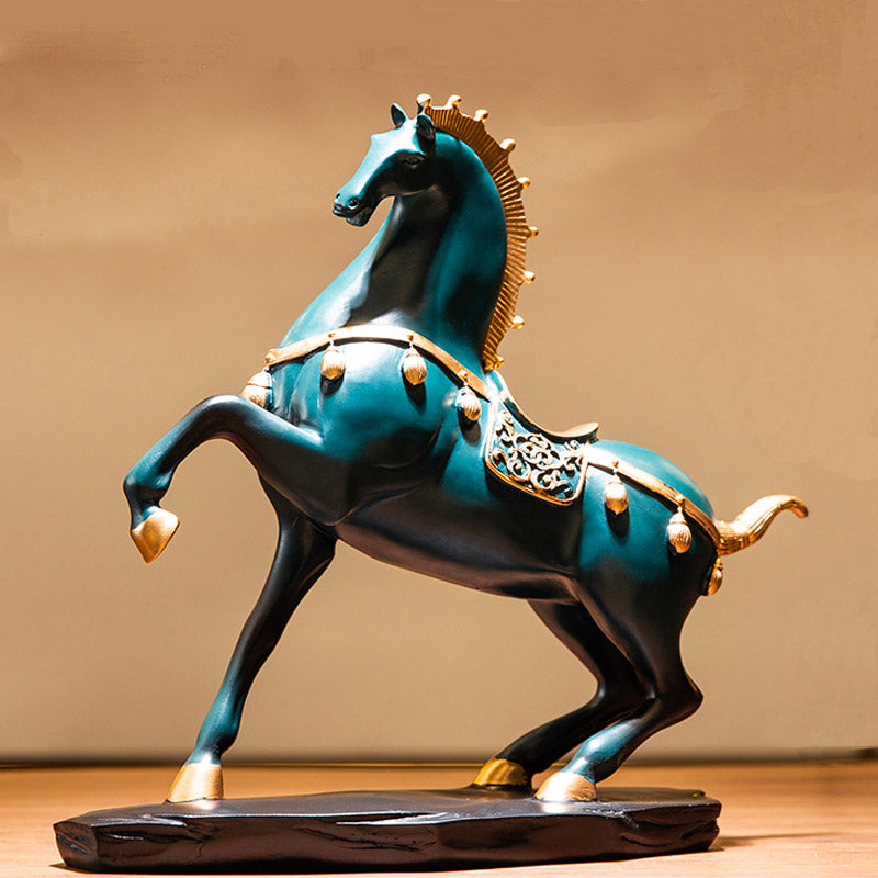 "Ma Dao Cheng Gong" Vintage Horse Sculpture Office Table Decor