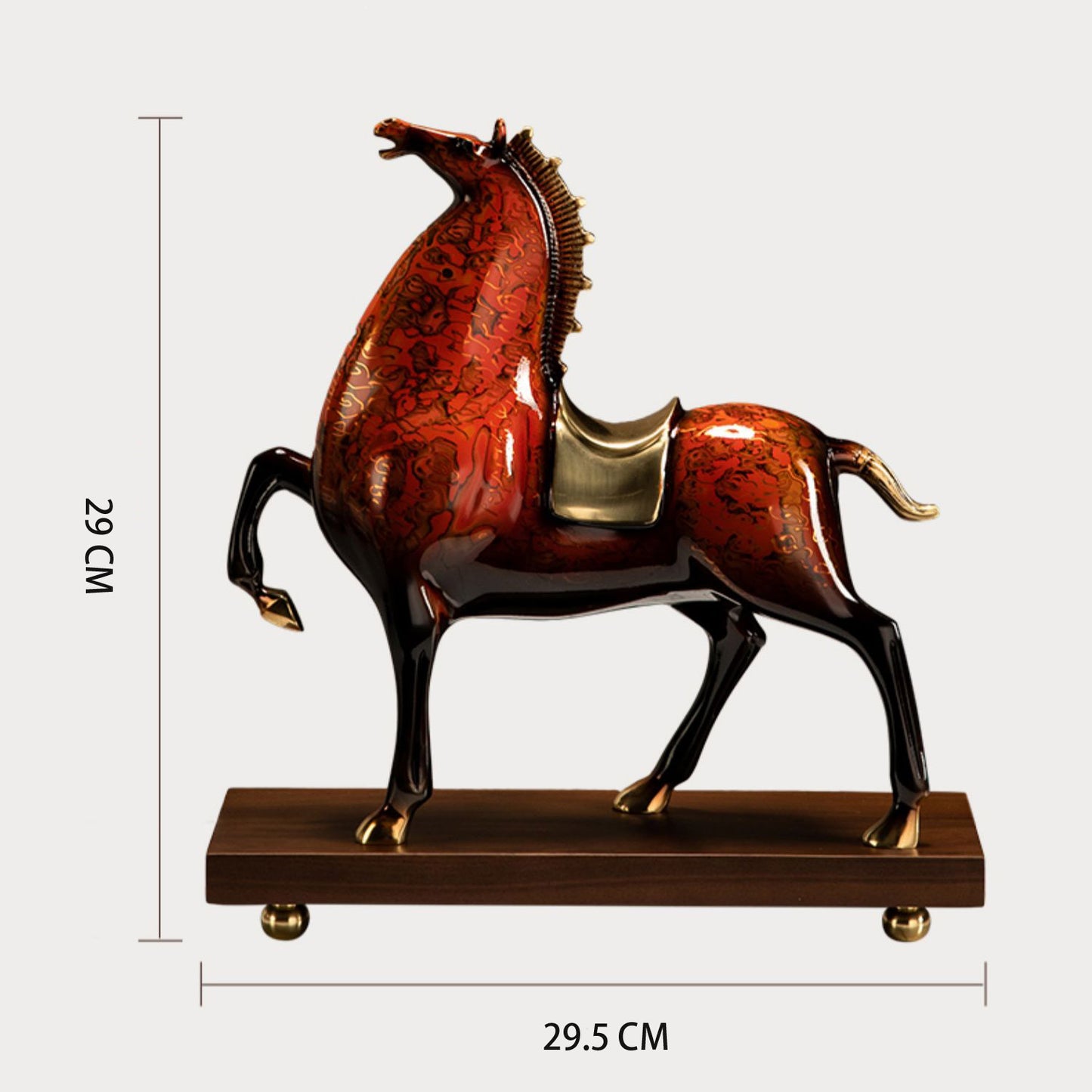 "Ma Dao Cheng Gong" Brass Horse Sculpture Horse Art Home Office Decor