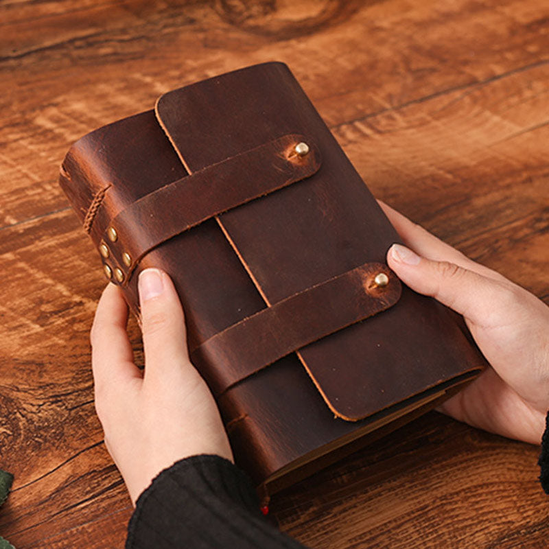 Journal en cuir vintage cousu à la main, carnet de voyage de 480 pages