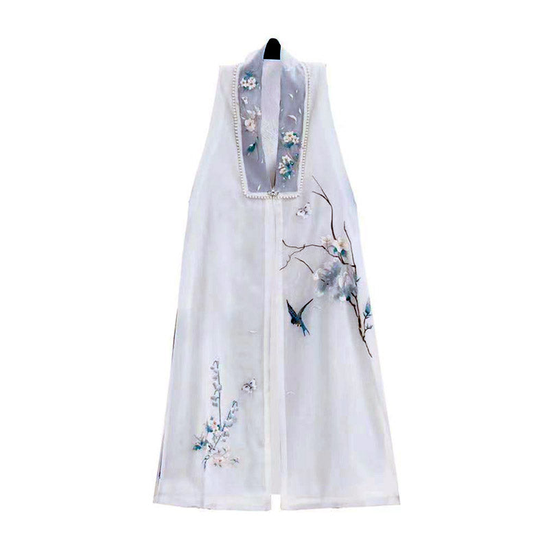The Scent of Flowers on a Rainy Night Misty Blue Embroidery Hanfu Clothing-08