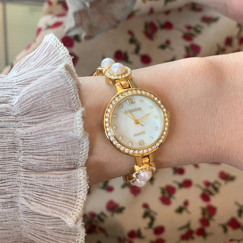 Montre-Bracelet de perles de luxe Vintage pour femmes, meilleur cadeau d'anniversaire