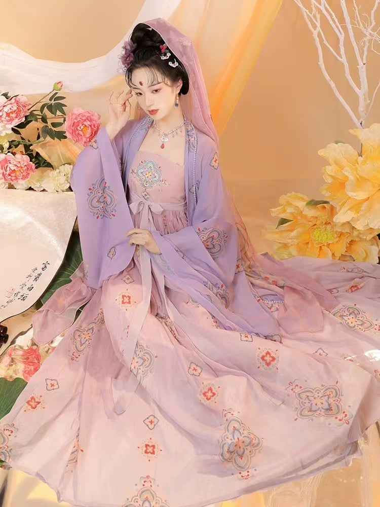BlueDail Women Hanfu Dress Chinese Traditional Embroidered Retro Hanfu Costume Daily Wear Hanfu Suit(3PCS)-04