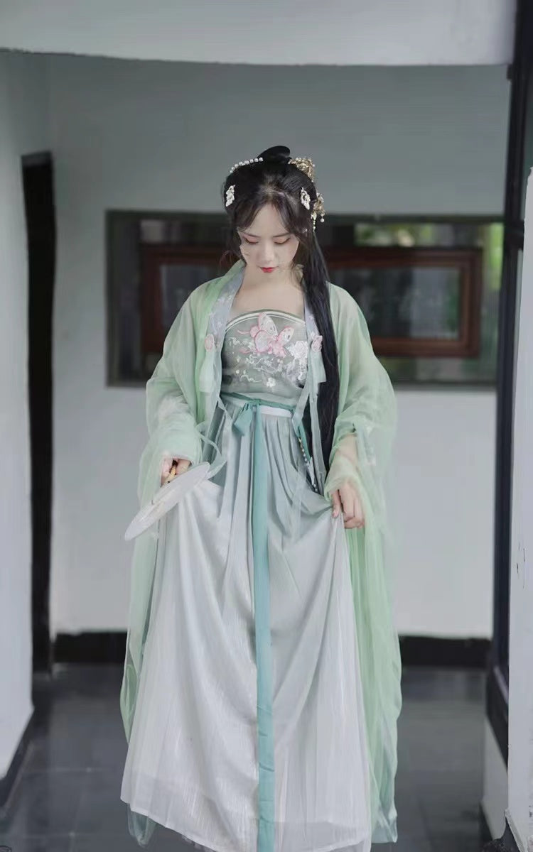 BlueDail Women Hanfu Dress Chinese Traditional  Vintage Embroidery Hanfu Costume Daily Wear Hanfu Suit(4PCS)-04