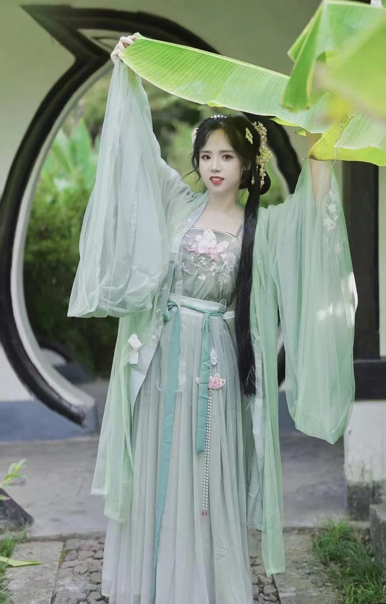 BlueDail Women Hanfu Dress Chinese Traditional  Vintage Embroidery Hanfu Costume Daily Wear Hanfu Suit(4PCS)-05
